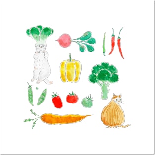 Vegetable Kittens Posters and Art